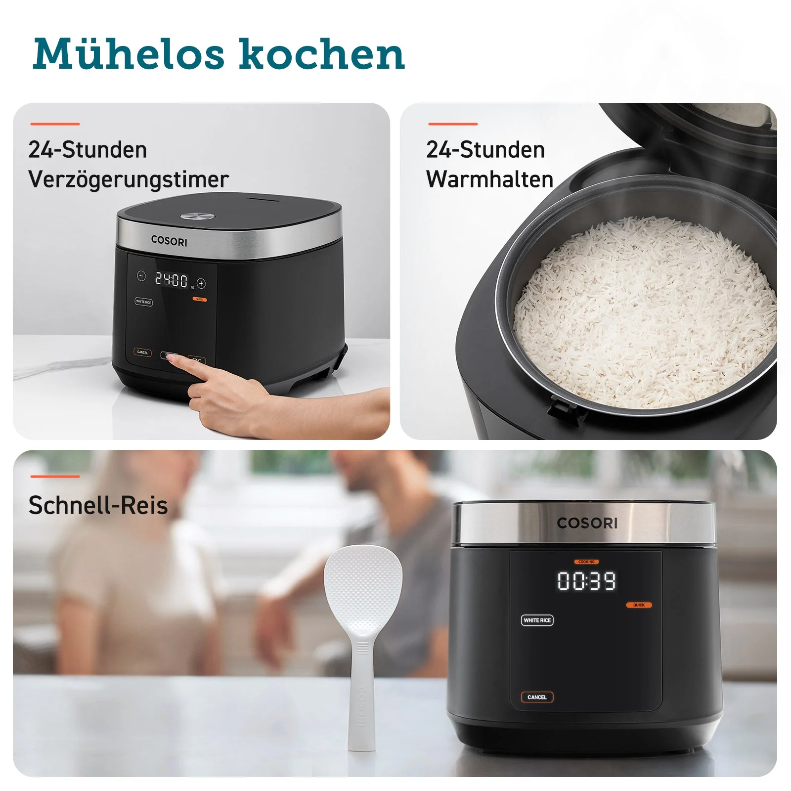 COSORI 5.0-Liter Rice Cooker schwarz - Image 8