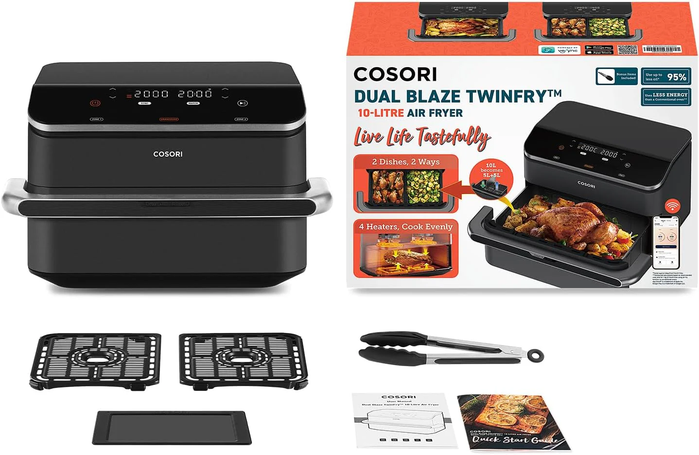 COSORI Dual Blaze Twinfry™ 10-Litre Heißluftfritteuse - Image 9