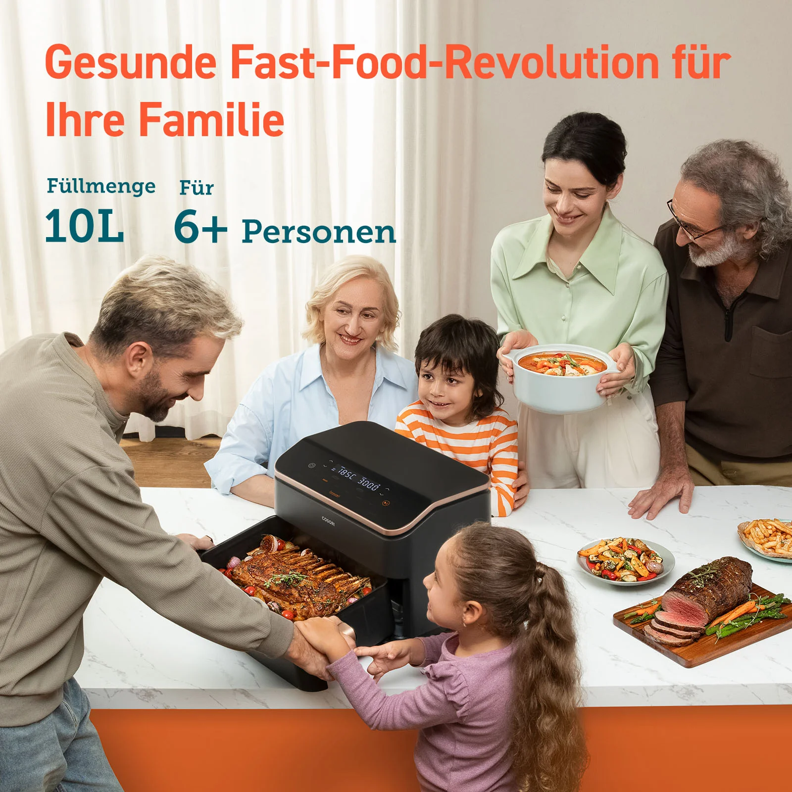 COSORI Dual Blaze Twinfry™ 10-Litre Heißluftfritteuse-Gold - Image 3