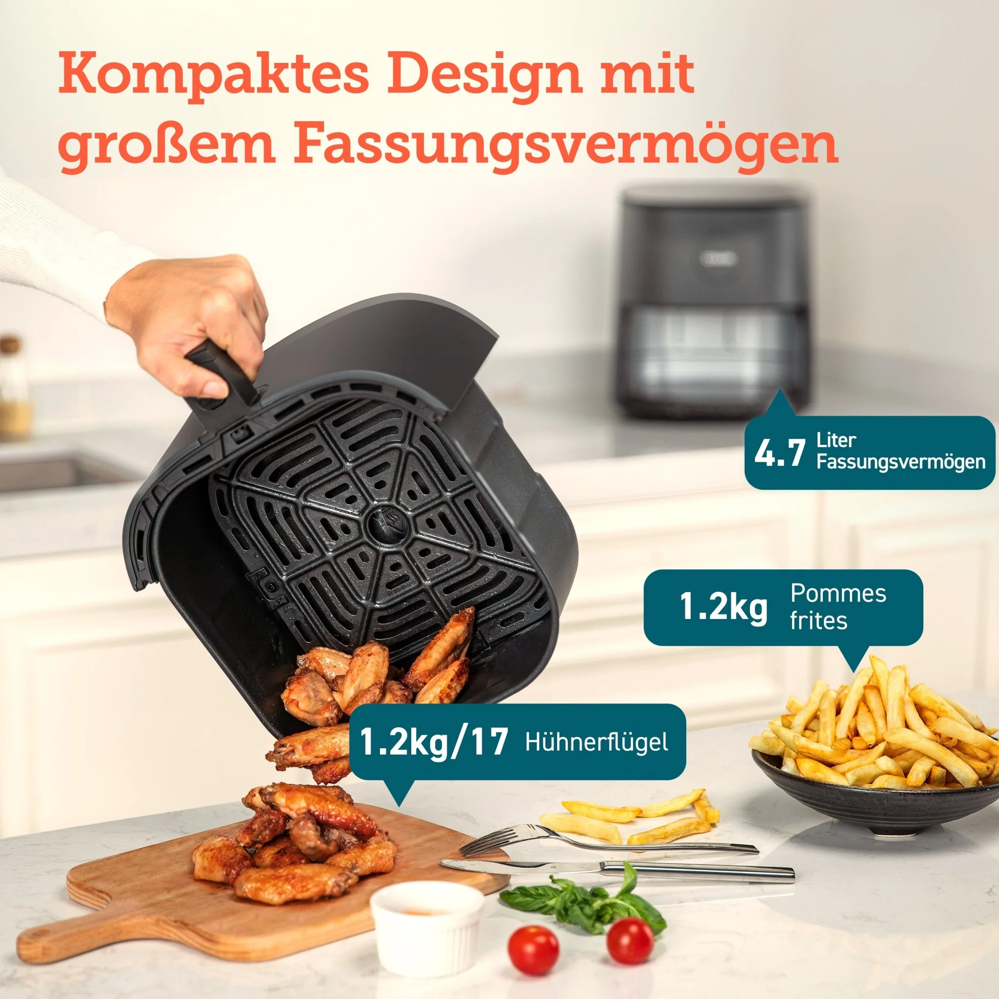 COSORI 4,7-Liter Heißluftfritteuse Dunkelgrau - Image 5