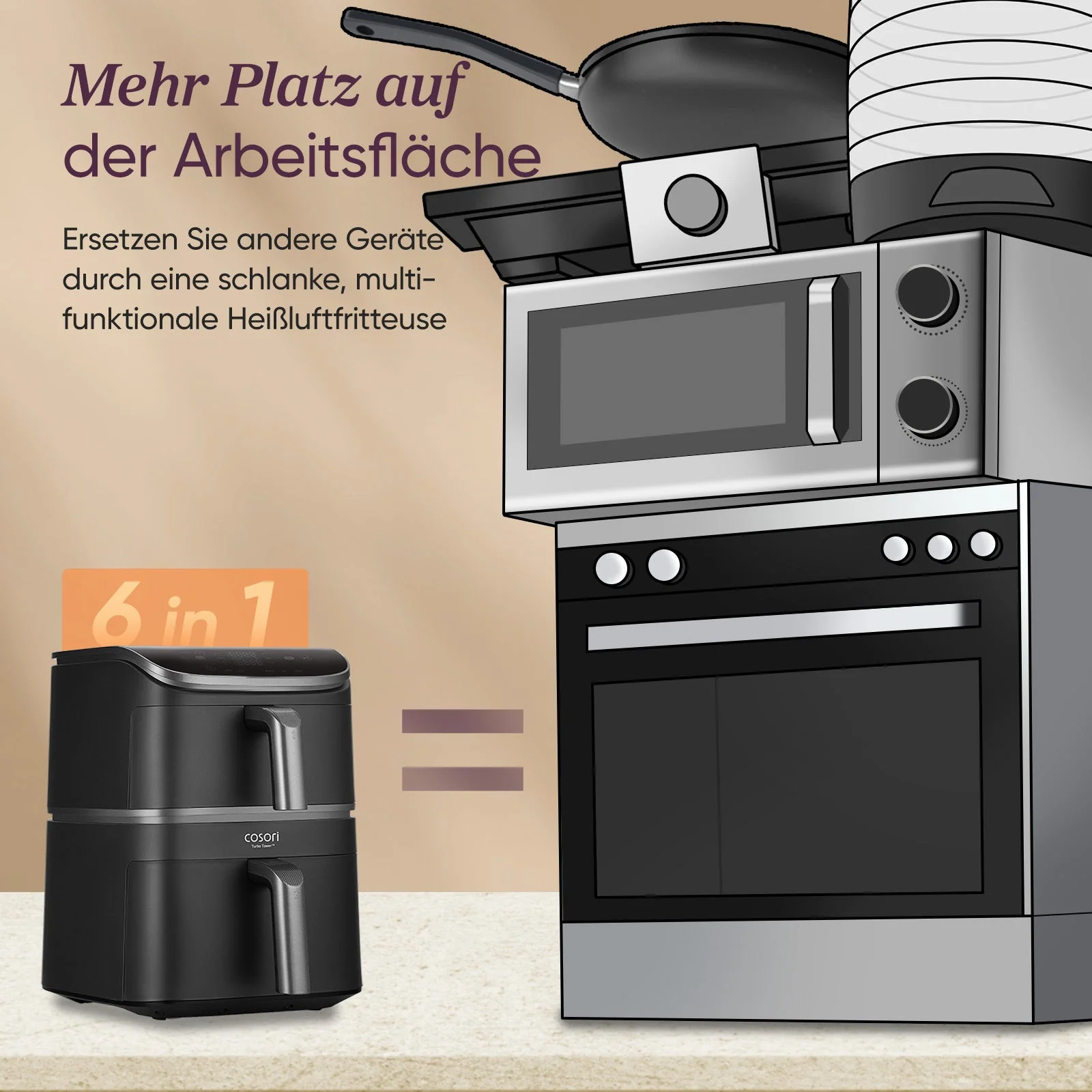 COSORI Turbo Tower™ 10,8-Liter Heißluftfritteuse Standard - Image 12
