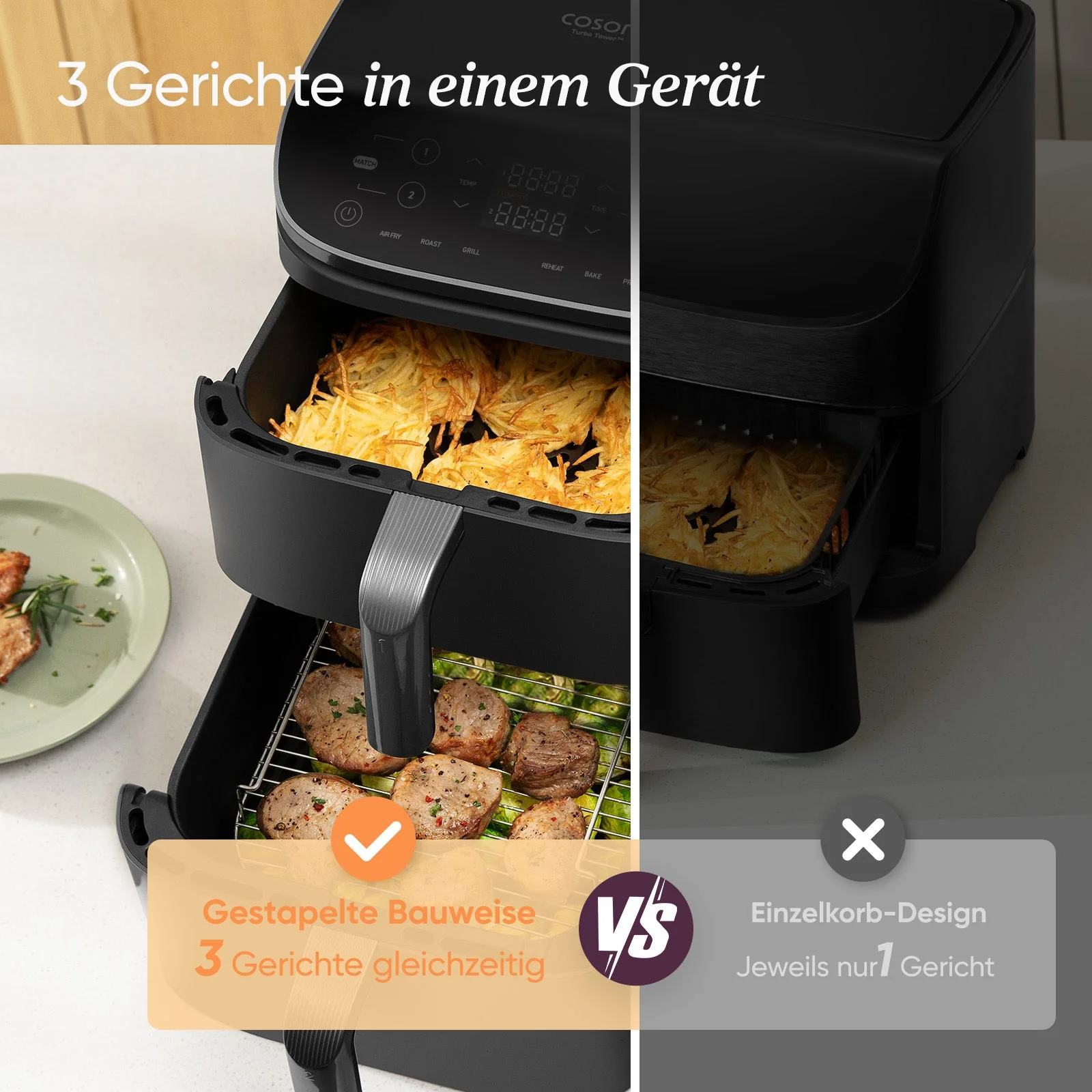 COSORI Turbo Tower™ 10,8-Liter Heißluftfritteuse Standard - Image 13
