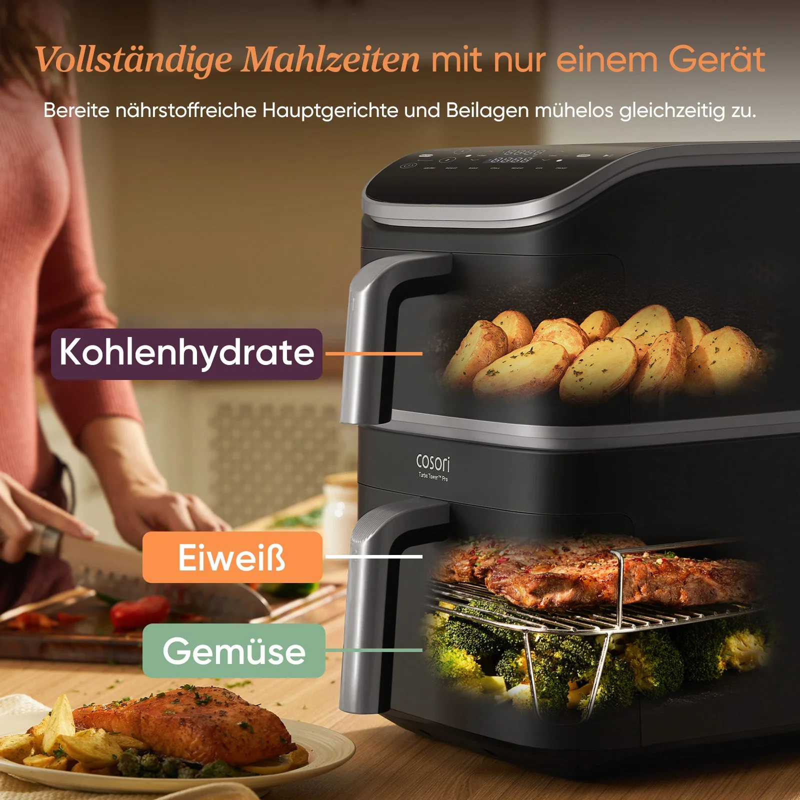 COSORI Turbo Tower™ 10,8-Liter Heißluftfritteuse Pro Smart - Image 3