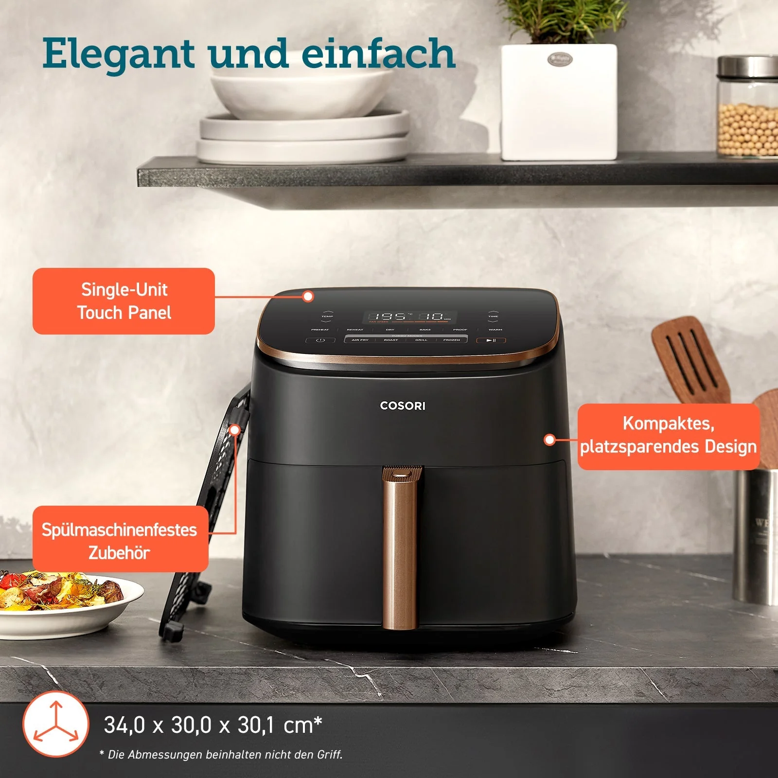 COSORI TurboBlaze™ 6.0-Liter Heißluftfritteuse mit DC Motor & Zubehör - Image 11